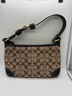 Coach Bleeker Jacquard Shoulder Bag in Brown/Khaki EUC